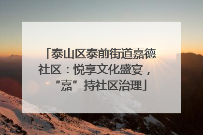泰山区泰前街道嘉德社区：悦享文化盛宴，“嘉”持社区治理